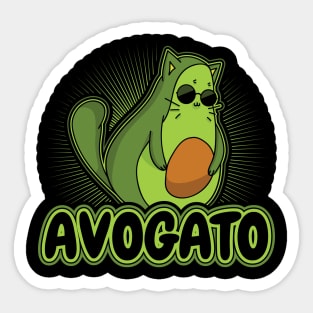 Avogato Funny Avocado Cat Lover Sticker